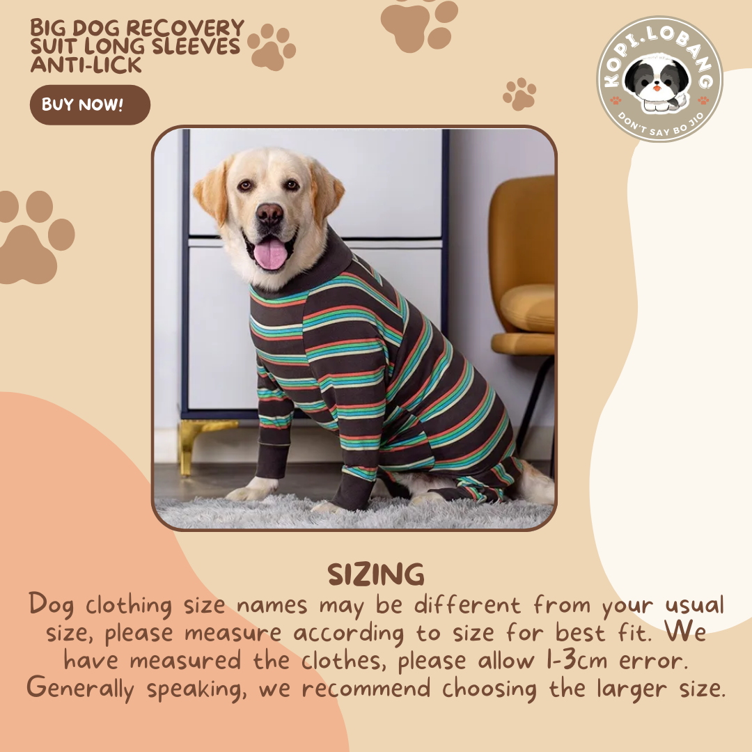 Big Dog Recovery Suit Long Sleeves Anti-Lick