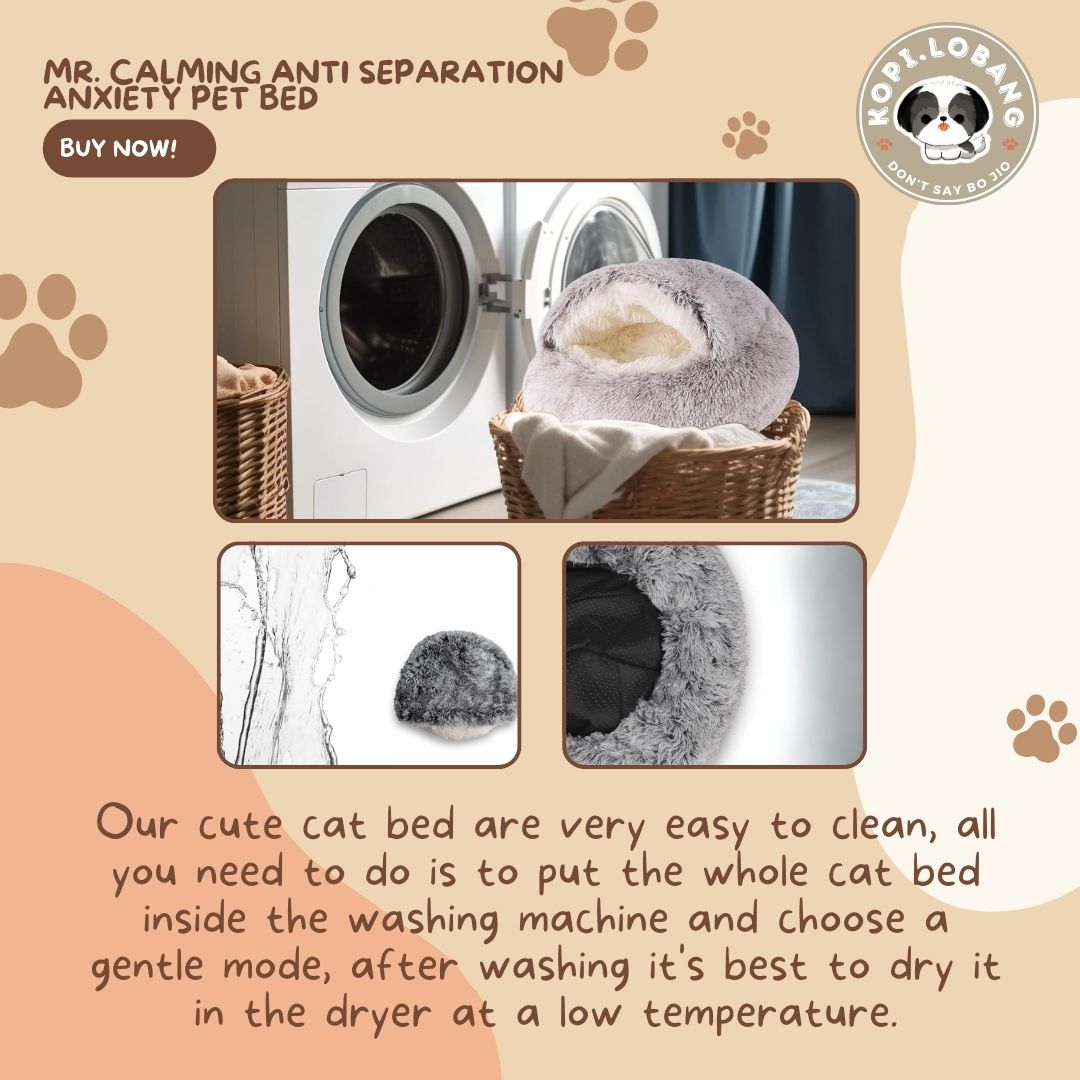 ✅[SG] MR. CALMING ANTI SEPARATION ANXIETY PET BED ★ FREE Enrichment Tips & Ideas e-Guide Worth $7 ★ Enrichment ★ SG Stock ★ Kopi Lobang