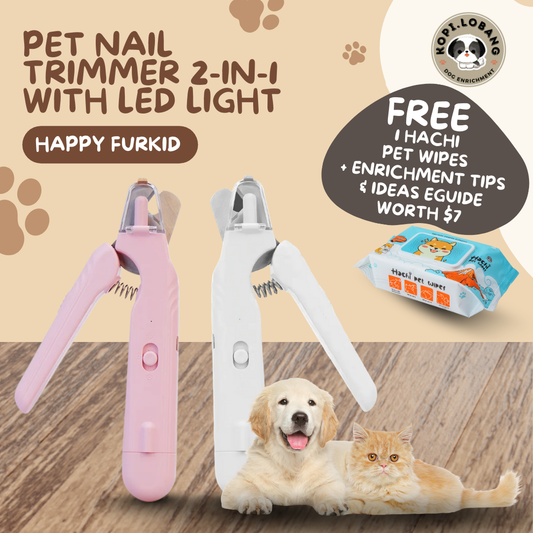 Pet Nail Trimmer 2-in-1 With LED Light