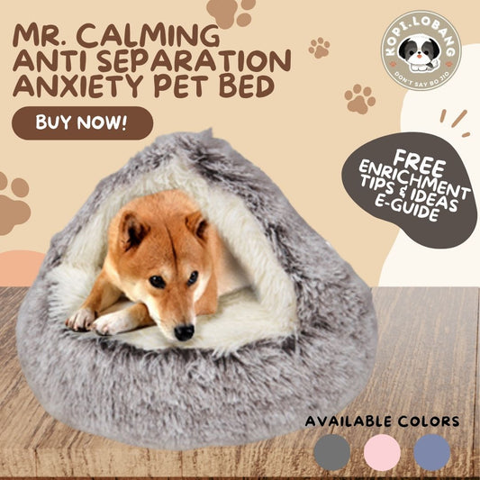 ✅[SG] MR. CALMING ANTI SEPARATION ANXIETY PET BED ★ FREE Enrichment Tips & Ideas e-Guide Worth $7 ★ Enrichment ★ SG Stock ★ Kopi Lobang