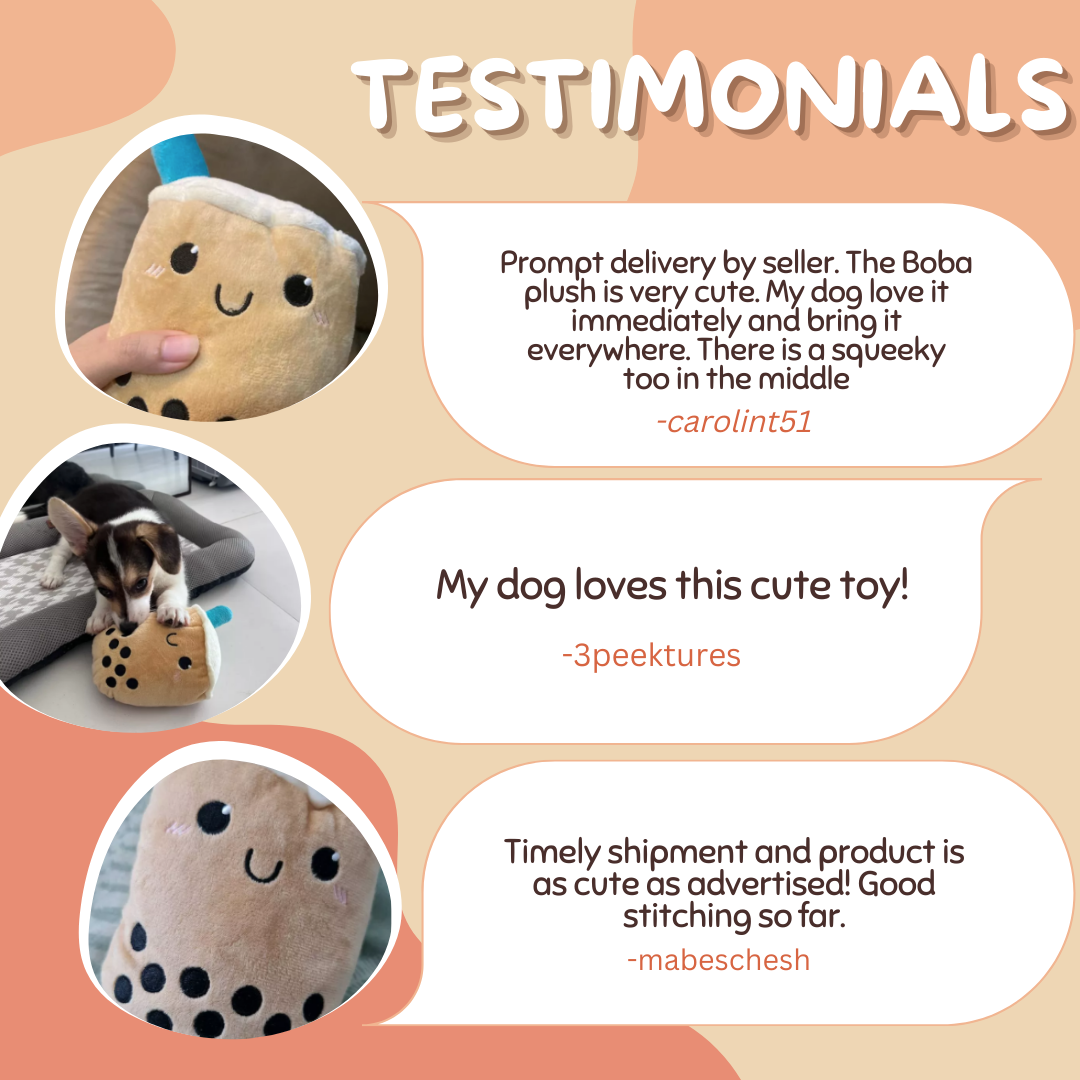 ✅[SG] MR. BOBA TEA SQUEAKY ★ FREE Enrichment Tips & Ideas e-Guide Worth $7 ★ Pet Toy Enrichment ★ SG Stock ★ Kopi Lobang ★