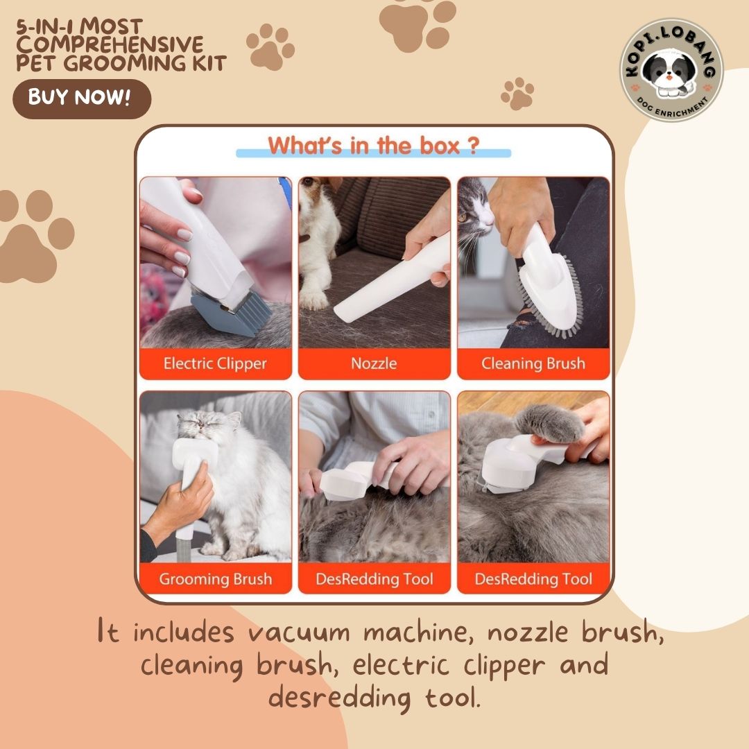 ✅[SG] 5-IN-1 MOST COMPREHENSIVE PET GROOMING KIT ★ FOR DOG AND CAT FREE Enrichment Tips & Ideas e-Guide Worth $7 ★ Pet Enrichment ★ SG Stock ★ Kopi Lobang