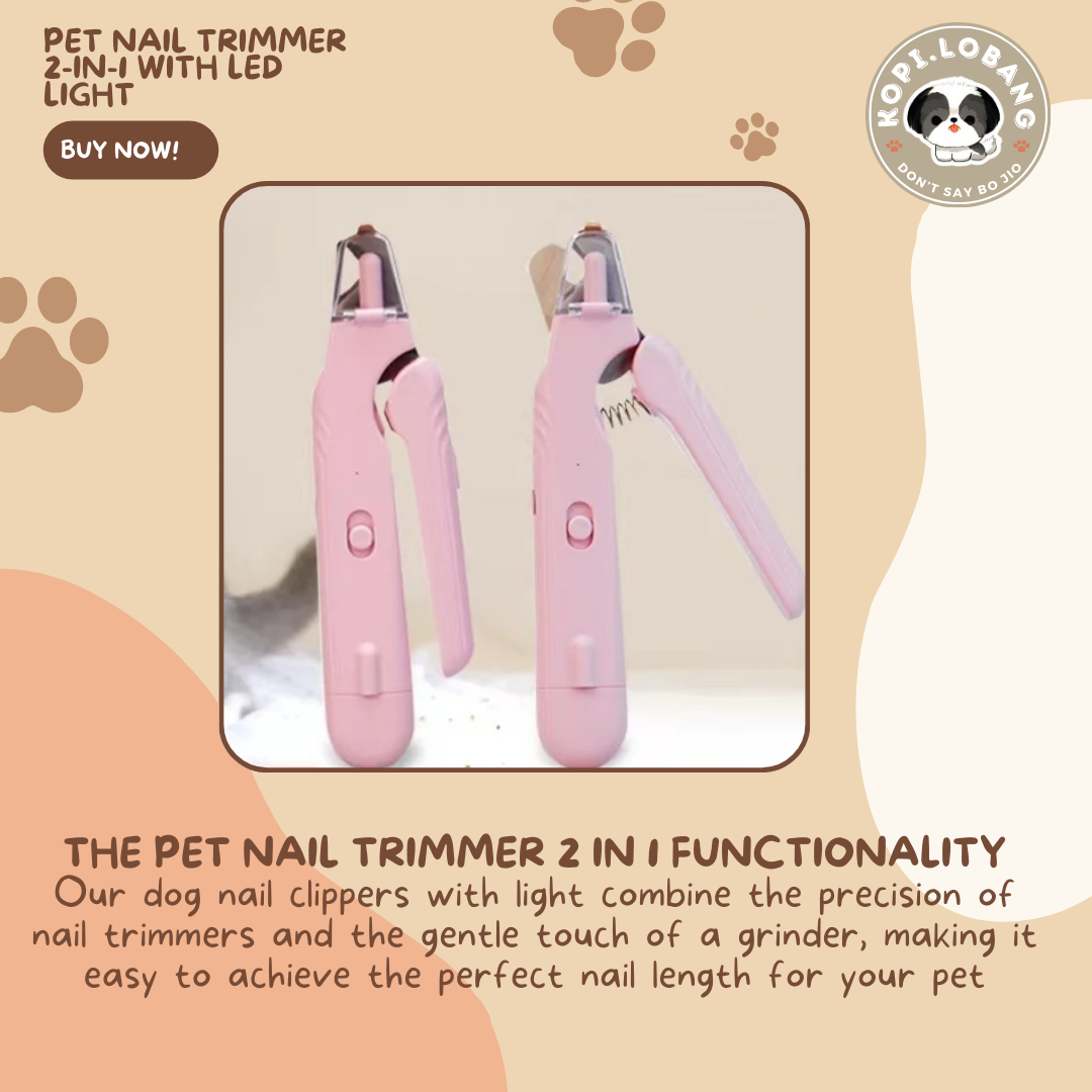 Pet Nail Trimmer 2-in-1 With LED Light