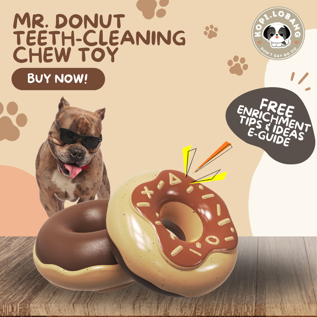 ✅[SG] MR. DONUT TEETH-CLEANING CHEW TOY ★ FREE Enrichment Tips & Ideas e-Guide Worth $7 ★ Pet Enrichment ★ SG Stock ★ Kopi Lobang