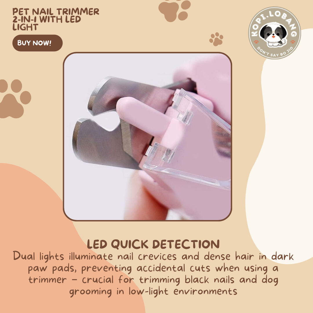 Pet Nail Trimmer 2-in-1 With LED Light