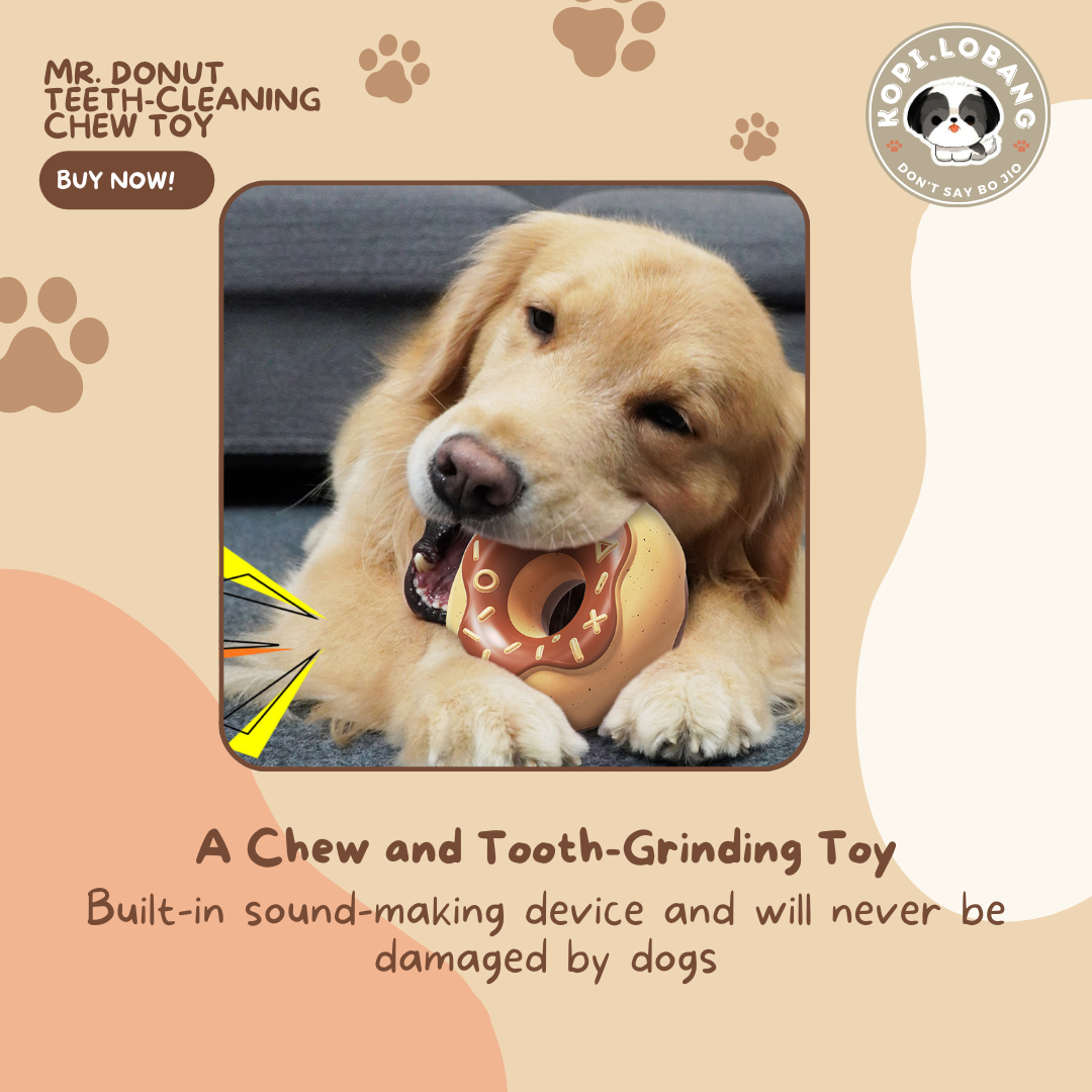 ✅[SG] MR. DONUT TEETH-CLEANING CHEW TOY ★ FREE Enrichment Tips & Ideas e-Guide Worth $7 ★ Pet Enrichment ★ SG Stock ★ Kopi Lobang