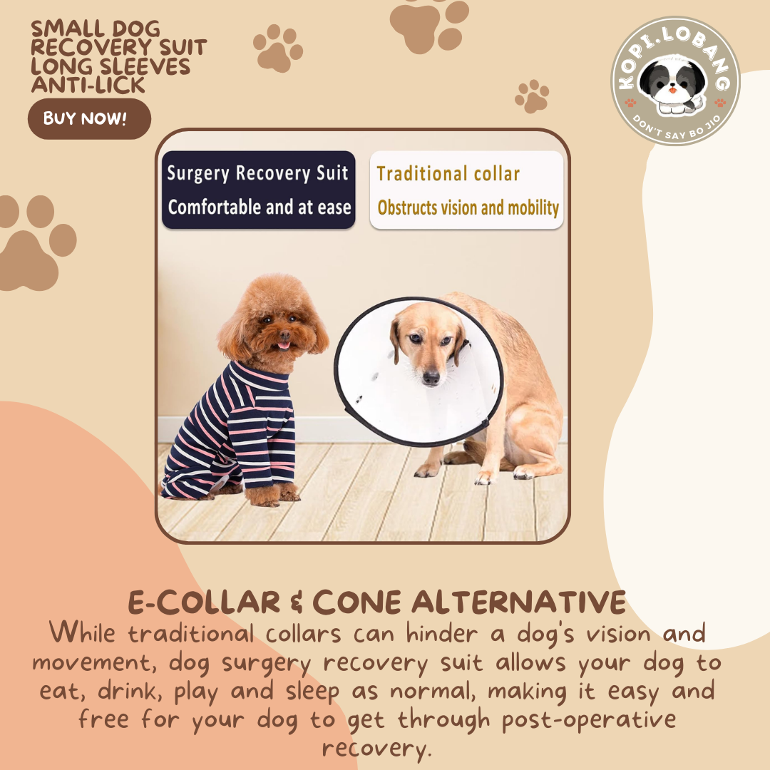 Small Dog Recovery Suit Long Sleeves Anti-Lick