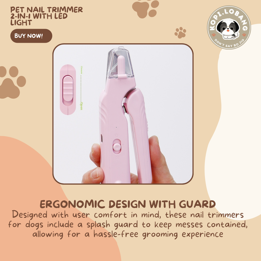 Pet Nail Trimmer 2-in-1 With LED Light
