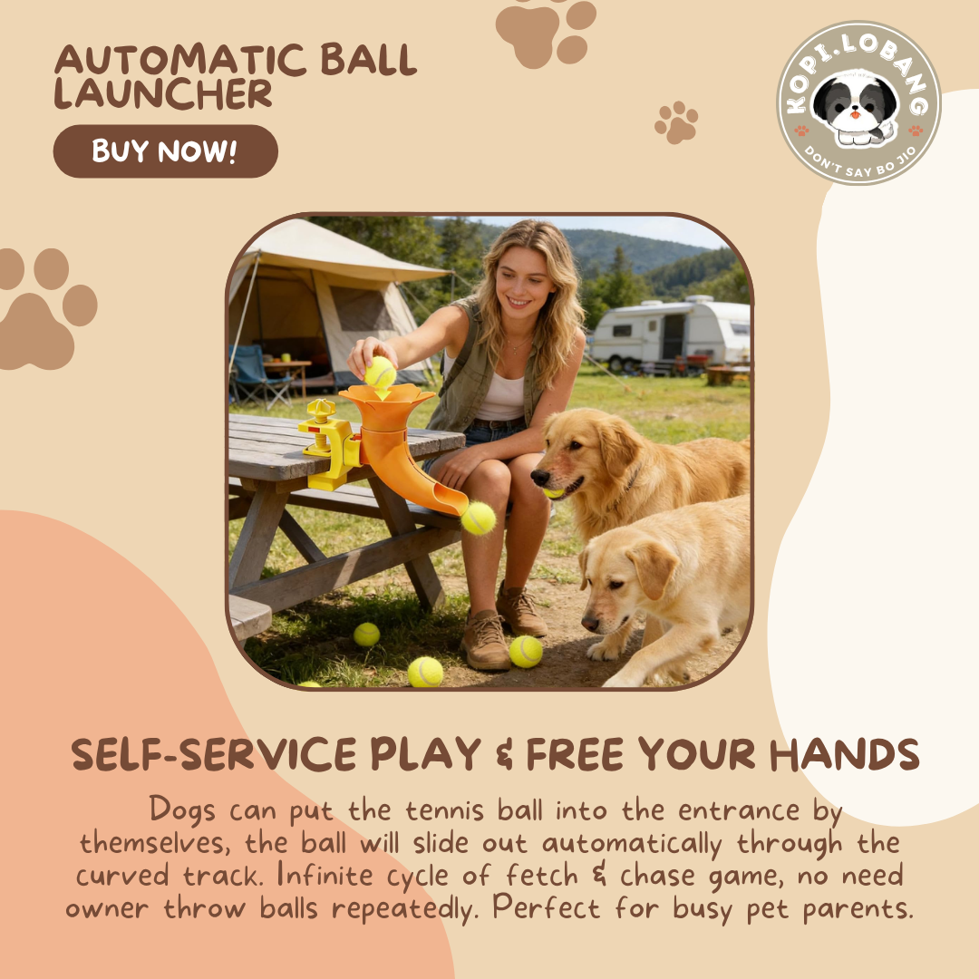 ✅[SG] Automatic Dog Tennis Ball Launcher | Smart Interactive Fetch Toy | Indoor Exercise | Boredom Relief & Training