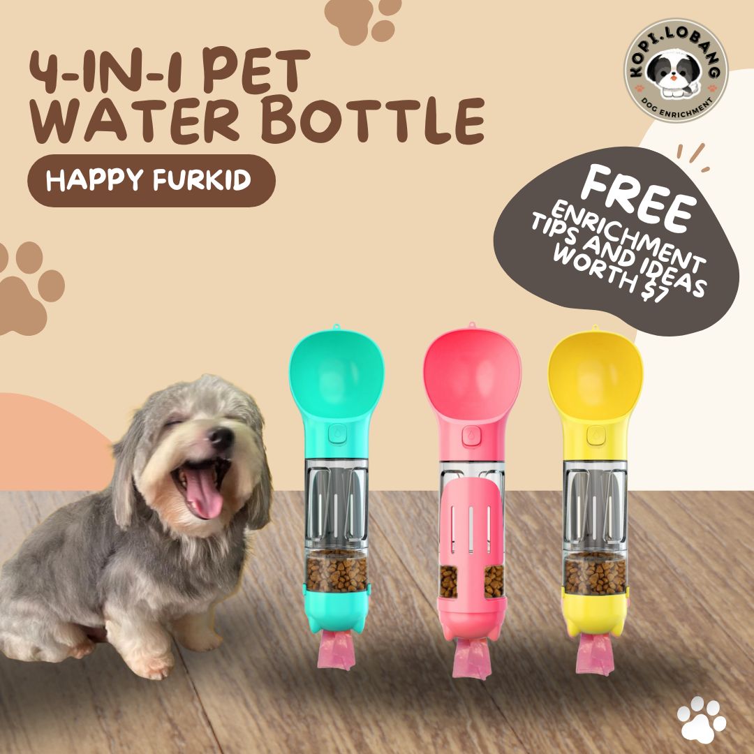 ✅[SG] 4-in-1 PET WATER BOTTLE FOR DOG AND CAT★ FREE Enrichment Tips & Ideas e-Guide  Worth $7 ★ Convenient ★ SG Stock ★ Kopi Lobang