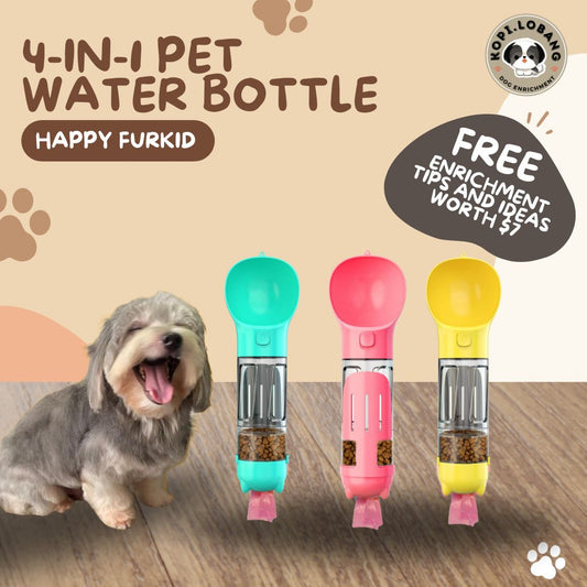 ✅[SG] 4-in-1 PET WATER BOTTLE FOR DOG AND CAT★ FREE Enrichment Tips & Ideas e-Guide  Worth $7 ★ Convenient ★ SG Stock ★ Kopi Lobang