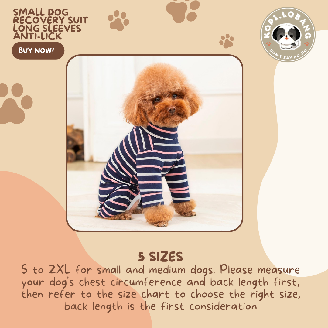 Small Dog Recovery Suit Long Sleeves Anti-Lick