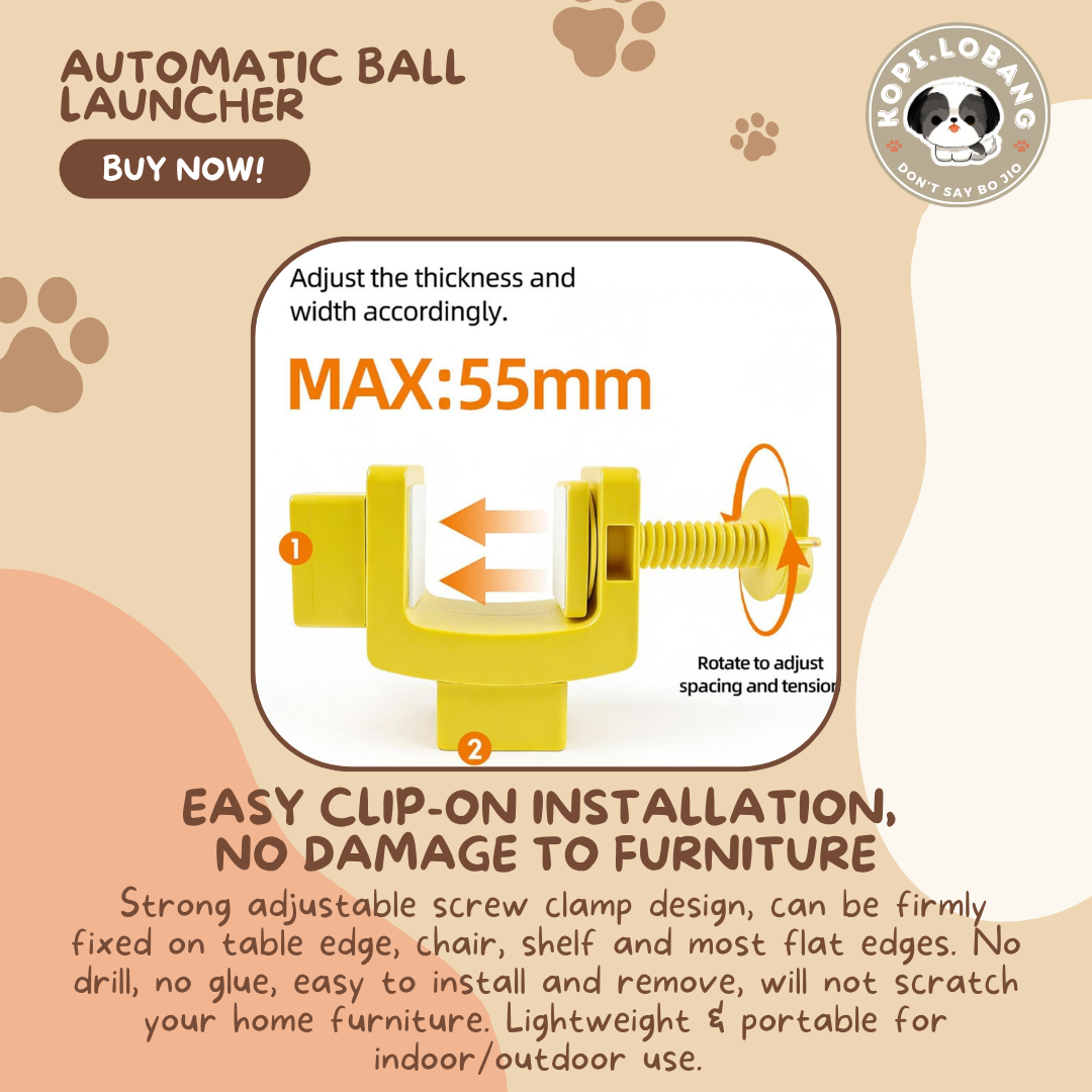 ✅[SG] Automatic Dog Tennis Ball Launcher | Smart Interactive Fetch Toy | Indoor Exercise | Boredom Relief & Training