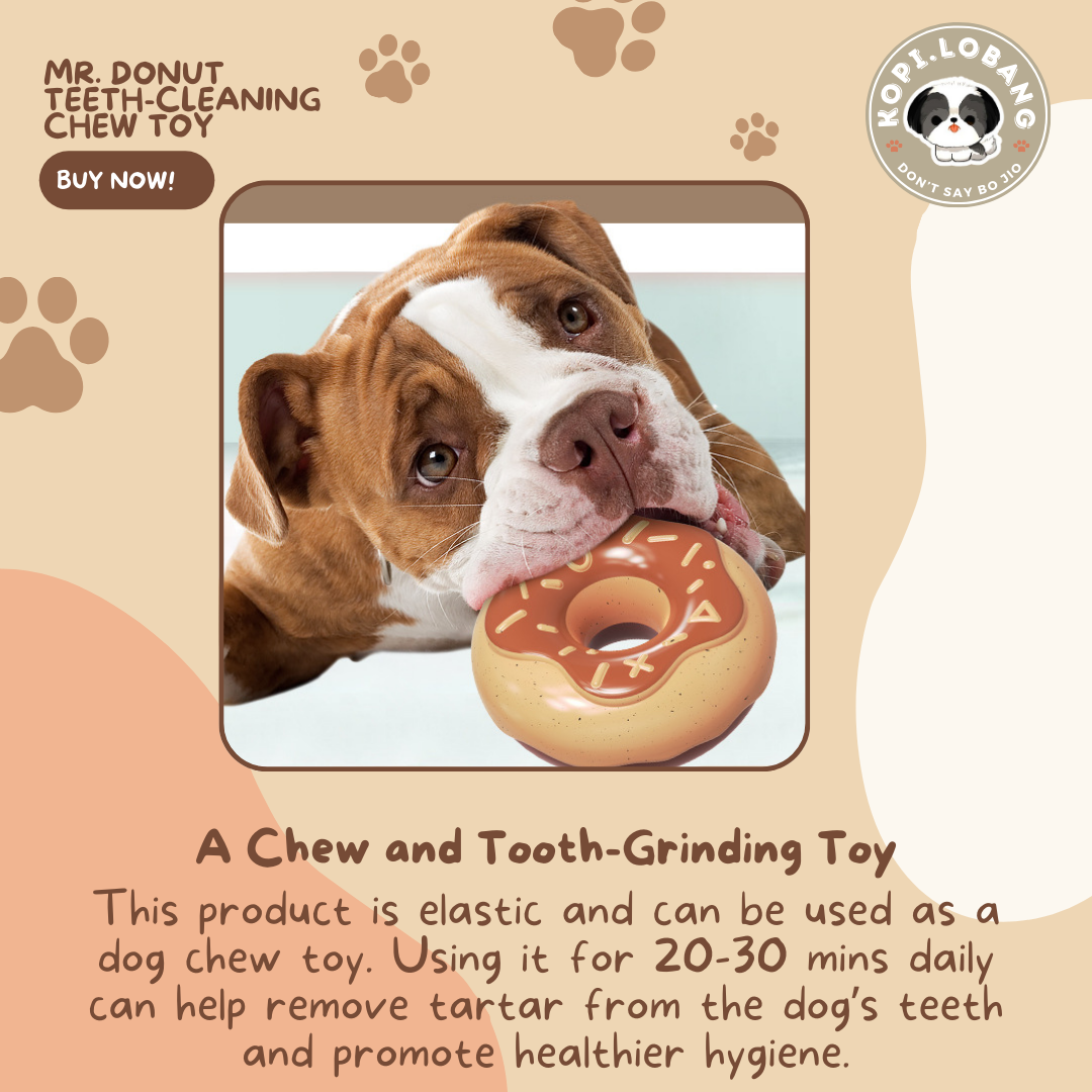 ✅[SG] MR. DONUT TEETH-CLEANING CHEW TOY ★ FREE Enrichment Tips & Ideas e-Guide Worth $7 ★ Pet Enrichment ★ SG Stock ★ Kopi Lobang