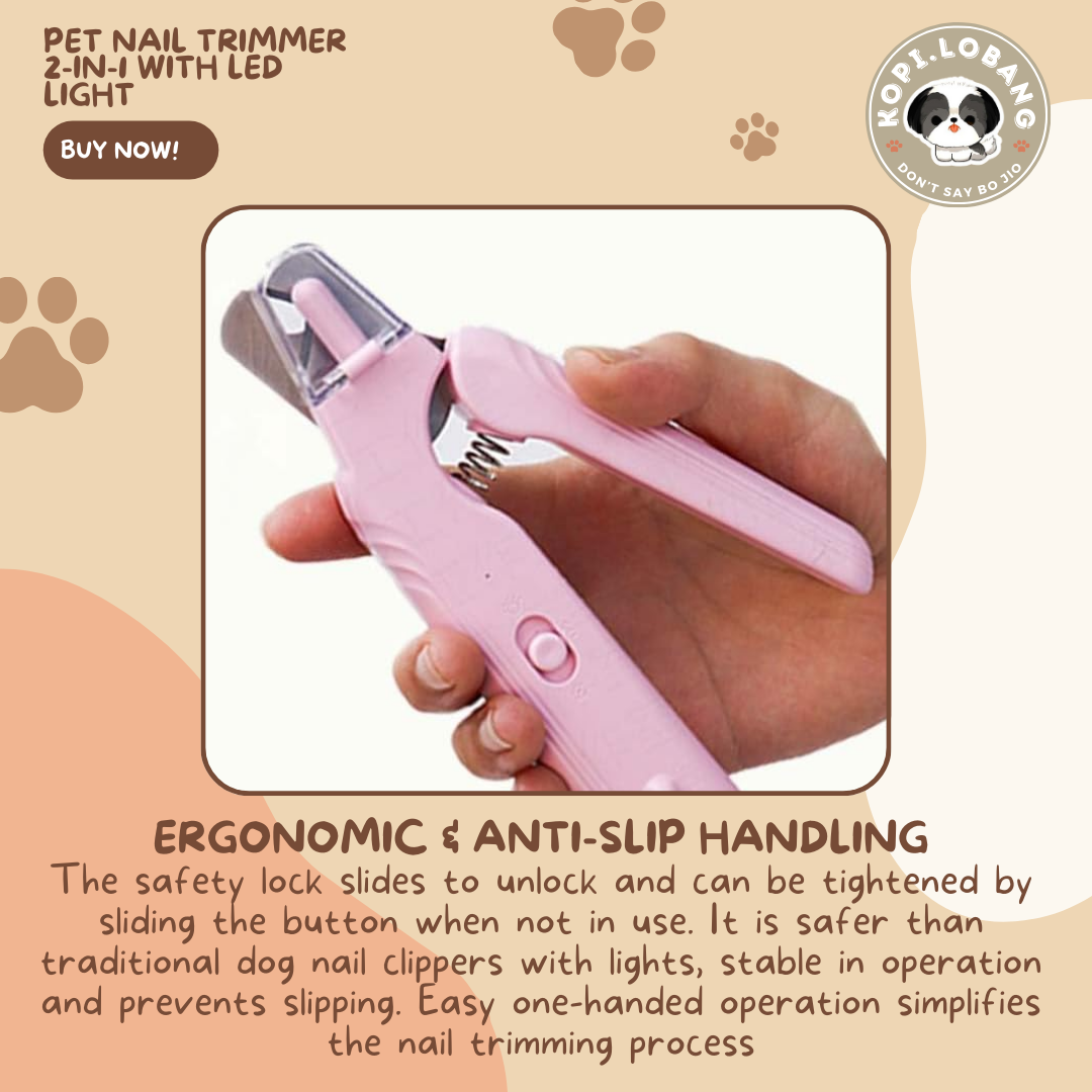 Pet Nail Trimmer 2-in-1 With LED Light