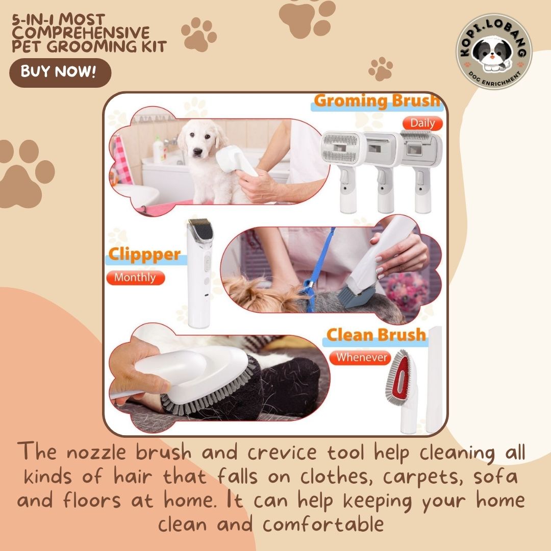 ✅[SG] 5-IN-1 MOST COMPREHENSIVE PET GROOMING KIT ★ FOR DOG AND CAT FREE Enrichment Tips & Ideas e-Guide Worth $7 ★ Pet Enrichment ★ SG Stock ★ Kopi Lobang