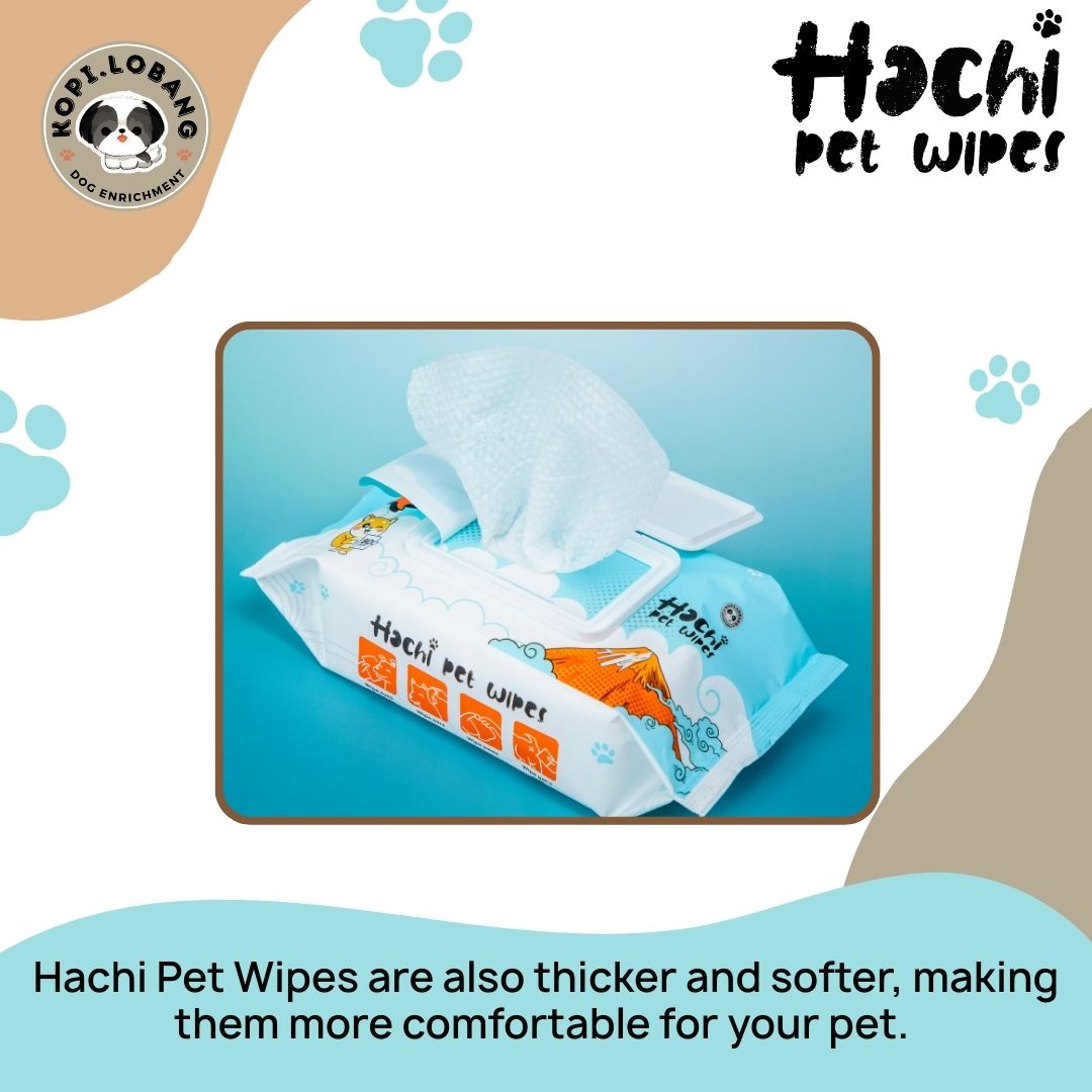 ✅[SG] HACHI Pet Wet Wipes | 12 Packs | 80 Super Jumbo 15x20CM Sheets Per Pack ★ Hypoallergenic | Plant-Based | Unscented | Alcohol-Free ★