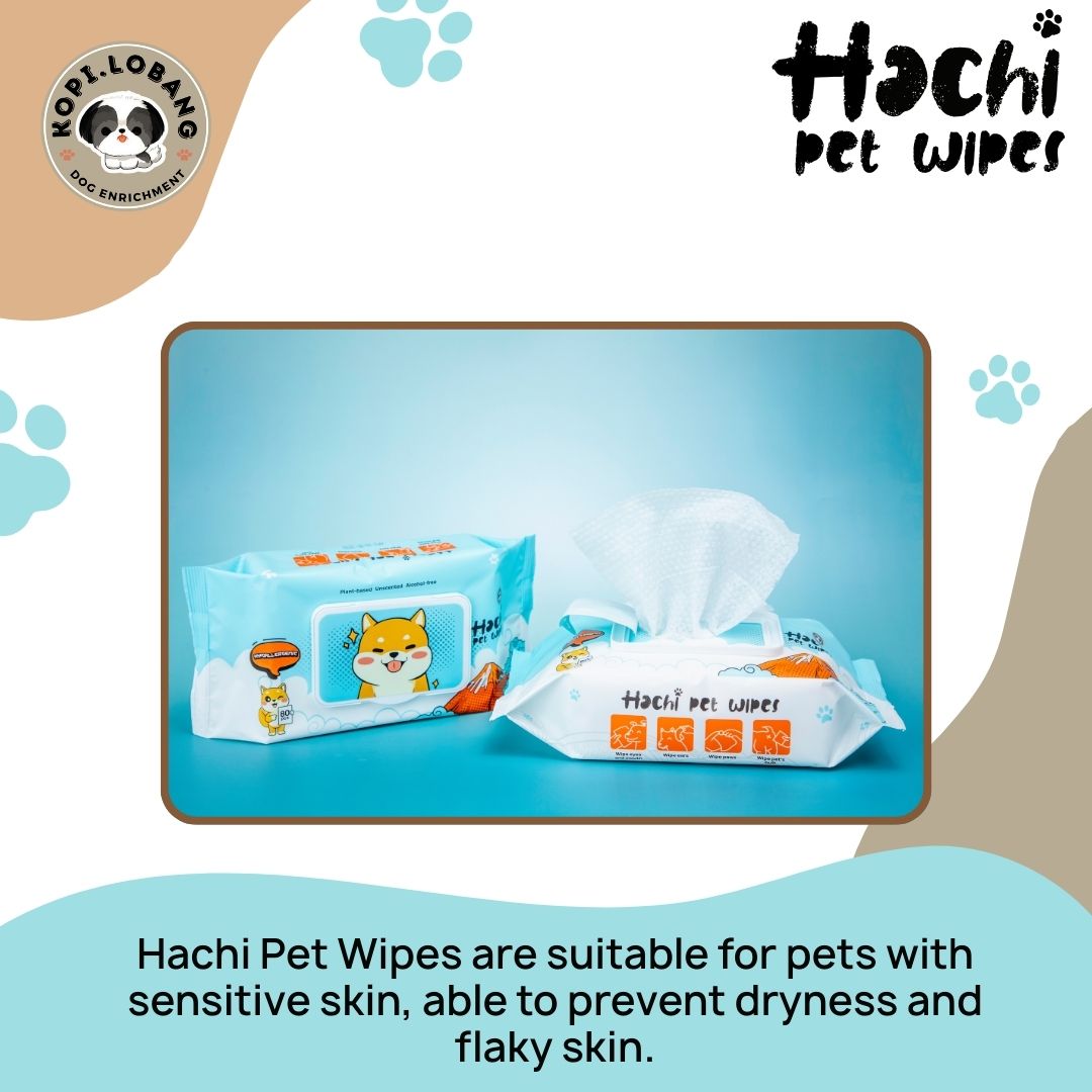 ✅[SG] HACHI Pet Wet Wipes | 12 Packs | 80 Super Jumbo 15x20CM Sheets Per Pack ★ Hypoallergenic | Plant-Based | Unscented | Alcohol-Free ★