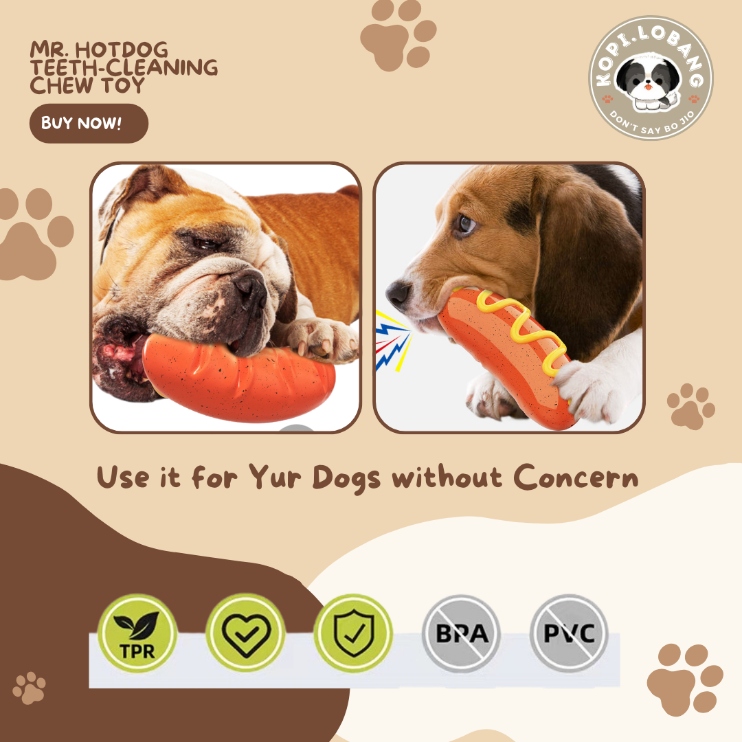 ✅[SG] MR. HOTDOG TEETH-CLEANING CHEW TOY ★ FREE Enrichment Tips & Ideas e-Guide Worth $7 ★ Pet Enrichment ★ SG Stock ★ Kopi Lobang