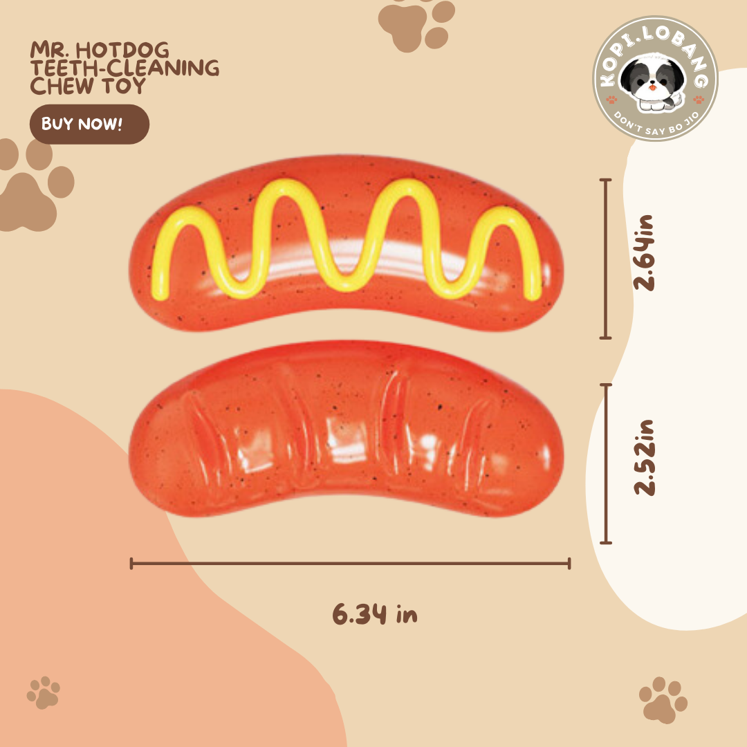 ✅[SG] MR. HOTDOG TEETH-CLEANING CHEW TOY ★ FREE Enrichment Tips & Ideas e-Guide Worth $7 ★ Pet Enrichment ★ SG Stock ★ Kopi Lobang