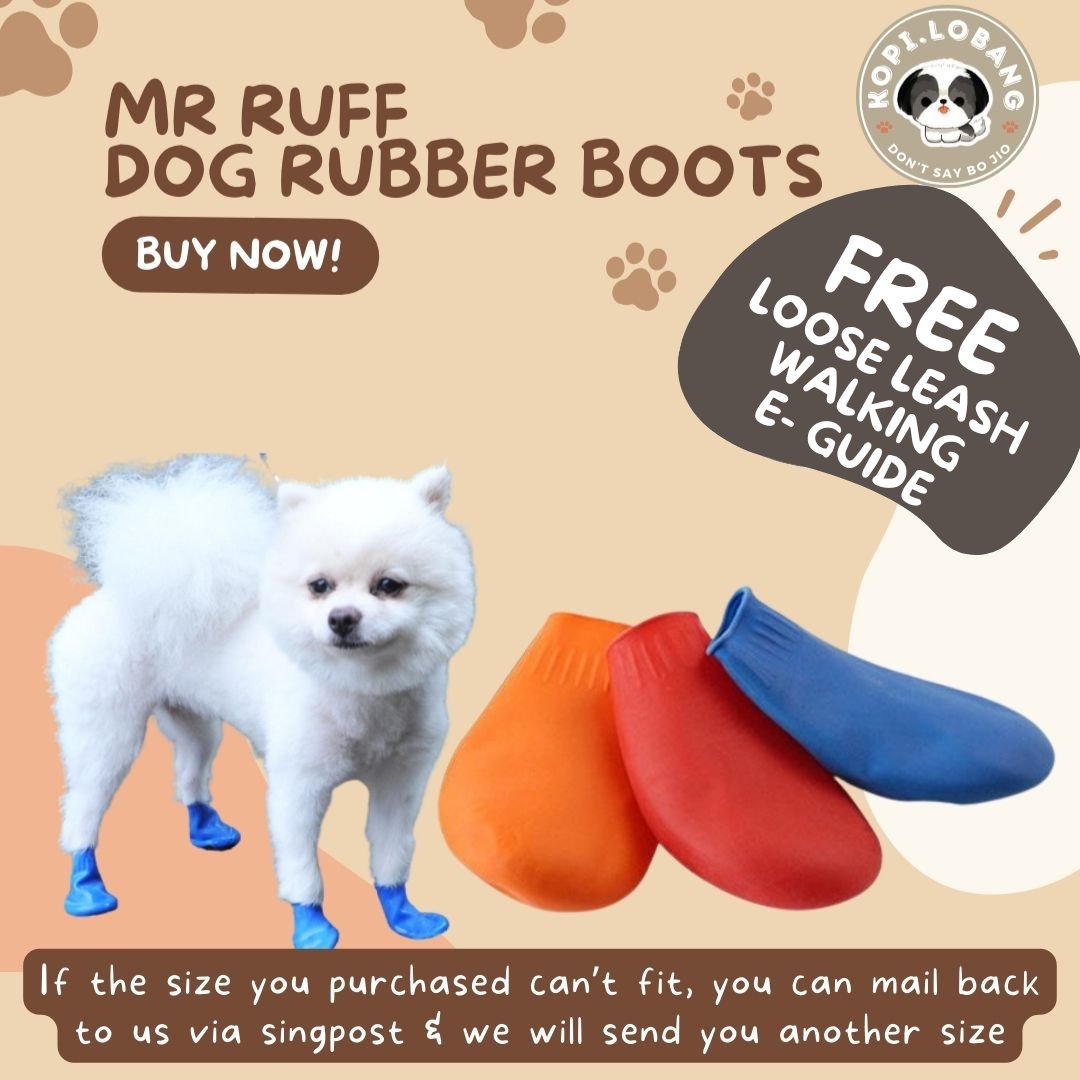 ✅[SG] MR RUFF DOG RUBBER SHOES BOOTS FOR DOGS AND CATS★ FREE Loose Leash Walking e-Guide Worth $7 ★ SG Stock ★ Kopi Lobang ★