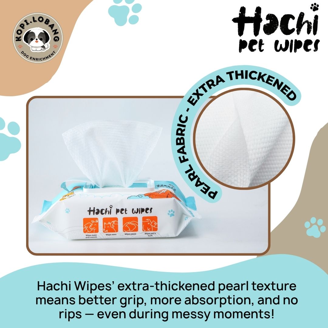✅[SG] HACHI Pet Wet Wipes | 12 Packs | 80 Super Jumbo 15x20CM Sheets Per Pack ★ Hypoallergenic | Plant-Based | Unscented | Alcohol-Free ★