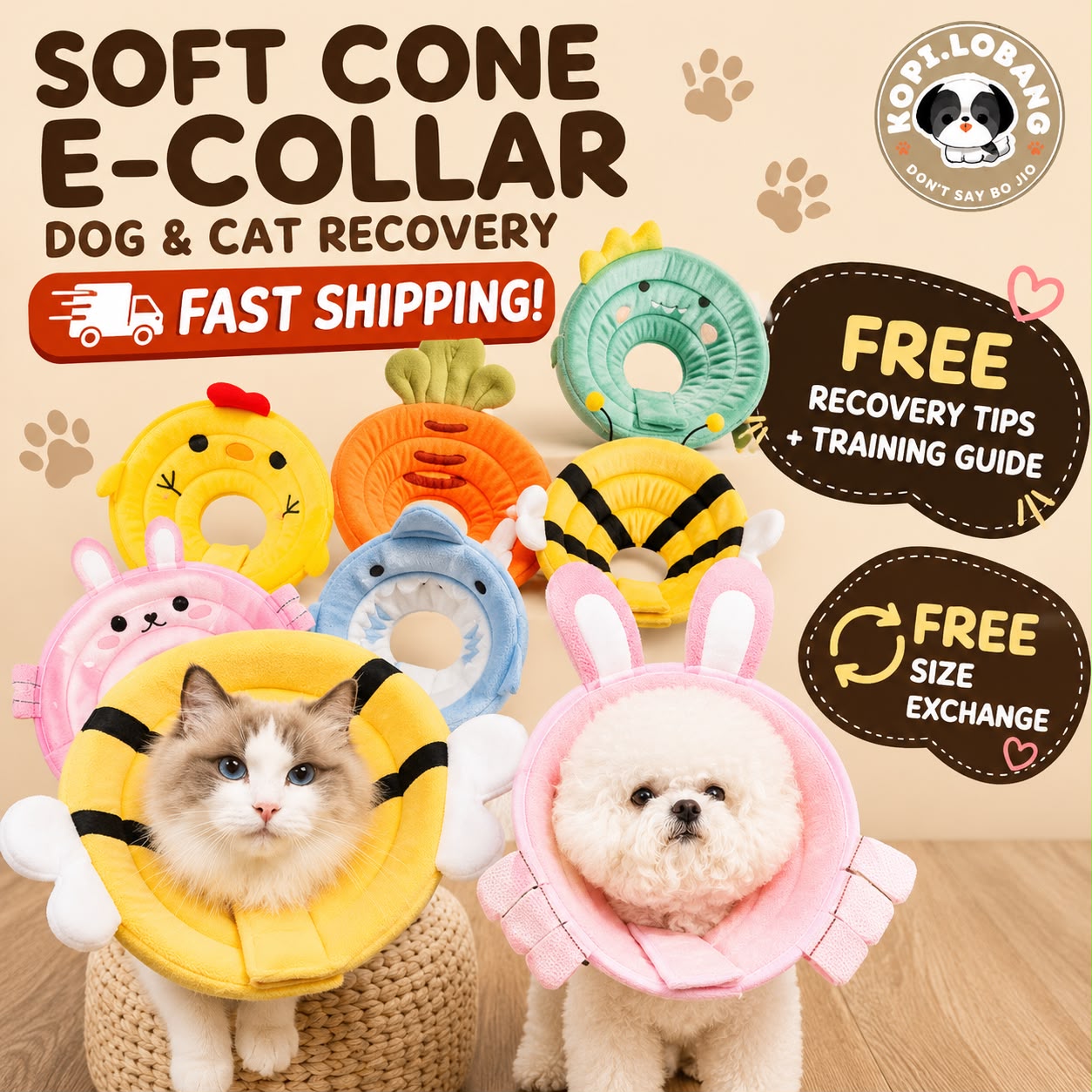 ✅[SG] [FAST] SOFT CONE E-COLLAR DOG & CAT RECOVERY ★