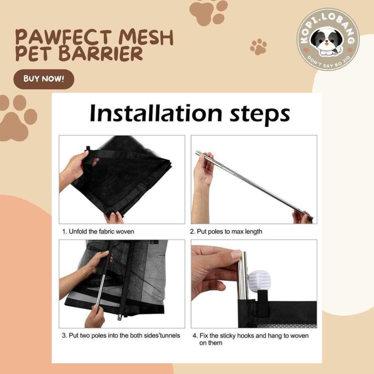 ✅[SG] DOG MESH NET SAFETY DOOR GUARD BARRIER ★ Boundary and Containment Training ★ FREE Enrichment Tips & Ideas e-Guide Worth $7