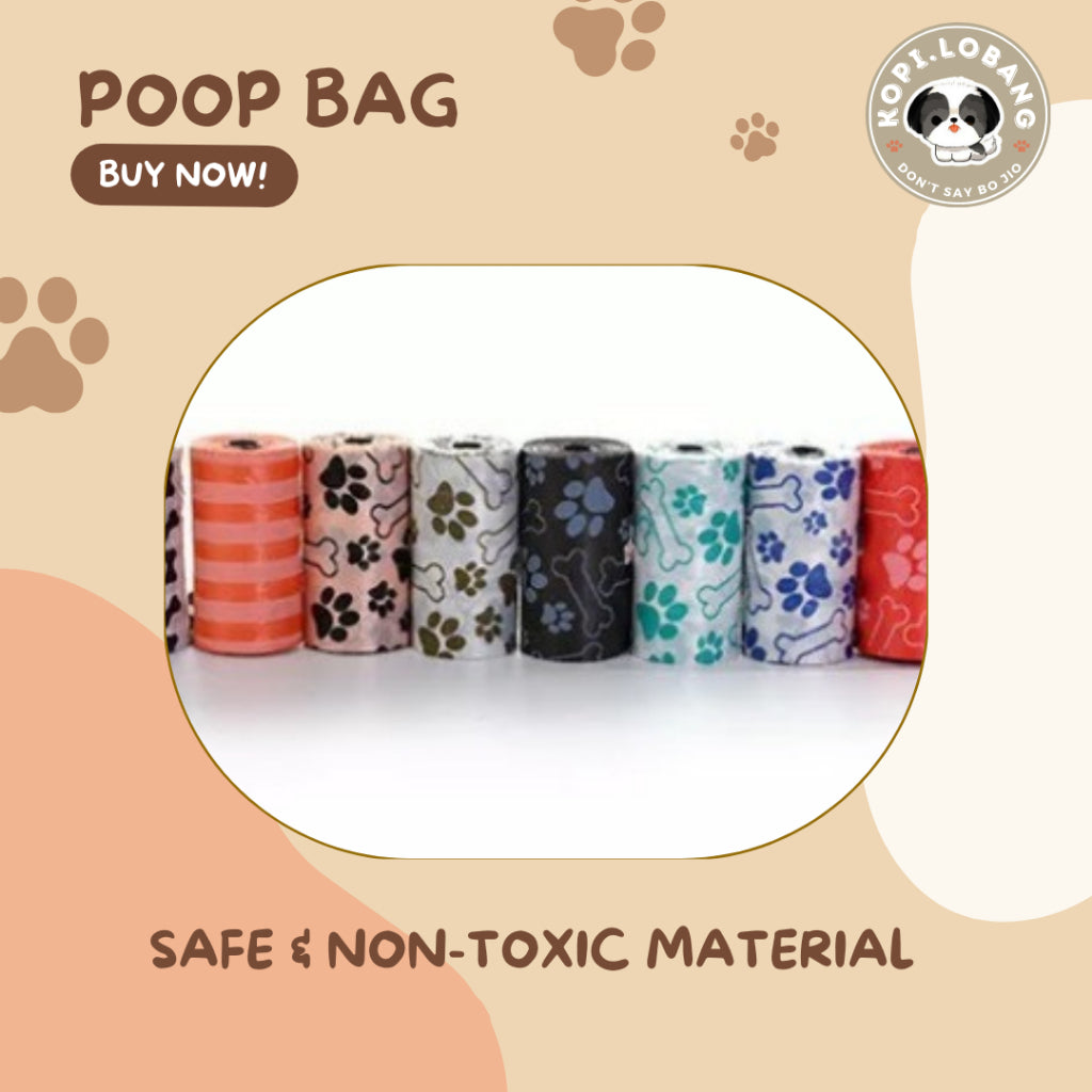 ✅[FAST SHIPPING] 20 ROLLS PAWFECT PATTERNED POOP BAG + FREE Indoor & Outdoor Potty Training e-Guide Worth $7 ★ SG Stock ★ For Dog Cat