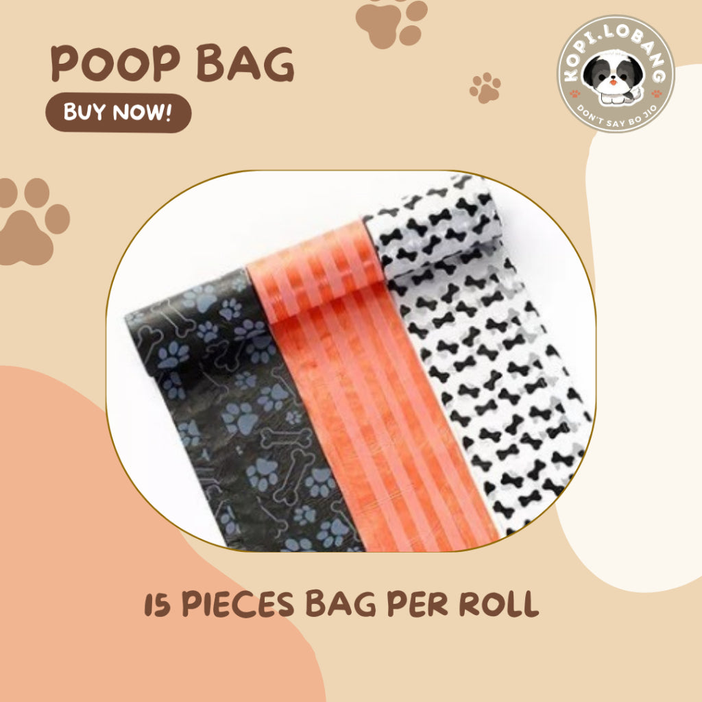 ✅[FAST SHIPPING] 20 ROLLS PAWFECT PATTERNED POOP BAG + FREE Indoor & Outdoor Potty Training e-Guide Worth $7 ★ SG Stock ★ For Dog Cat