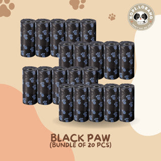 ✅[FAST SHIPPING] 20 ROLLS PAWFECT PATTERNED POOP BAG + FREE Indoor & Outdoor Potty Training e-Guide Worth $7 ★ SG Stock ★ For Dog Cat