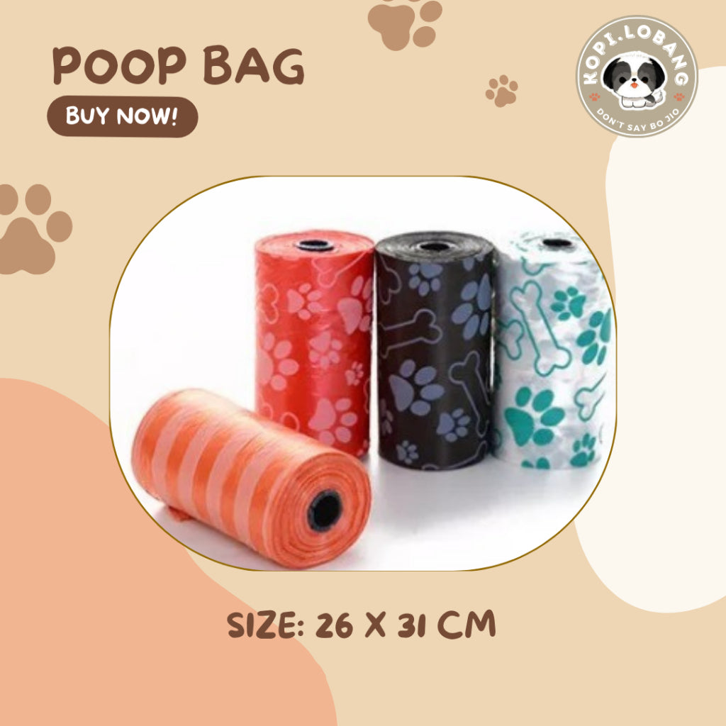 ✅[FAST SHIPPING] 20 ROLLS PAWFECT PATTERNED POOP BAG + FREE Indoor & Outdoor Potty Training e-Guide Worth $7 ★ SG Stock ★ For Dog Cat