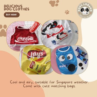 ✅[SG] DELICIOUS PET CLOTHES + BAG FOR DOGS AND CATS★ FREE Enrichment Tips & Ideas e-Guide Worth $7★ Cute & Airy ★ SG Stock ★ Kopi Lobang ★ For Dog Cat ★ Perfect for Gift