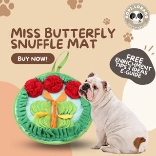 ✅[SG] MISS BUTTERFLY SNUFFLE MAT ★ Nosework Training ★ FREE Enrichment Tips & Ideas e-Guide Worth $7★ Pet Enrichment ★ SG Stock ★ Kopi Lobang