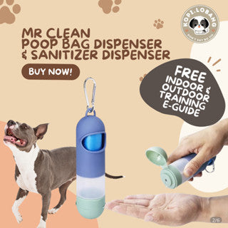 ✅[SG] MR CLEAN POOP BAG DISPENSER & SANITIZER FOR DOG AND CAT★ Germ-Free Anytime ★ FREE Indoor & Outdoor Training e-Guide Worth $7★