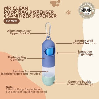 ✅[SG] MR CLEAN POOP BAG DISPENSER & SANITIZER FOR DOG AND CAT★ Germ-Free Anytime ★ FREE Indoor & Outdoor Training e-Guide Worth $7★