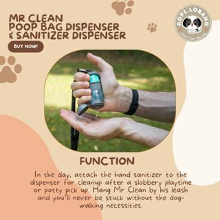 ✅[SG] MR CLEAN POOP BAG DISPENSER & SANITIZER FOR DOG AND CAT★ Germ-Free Anytime ★ FREE Indoor & Outdoor Training e-Guide Worth $7★