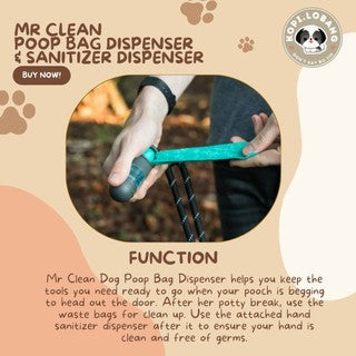 ✅[SG] MR CLEAN POOP BAG DISPENSER & SANITIZER FOR DOG AND CAT★ Germ-Free Anytime ★ FREE Indoor & Outdoor Training e-Guide Worth $7★