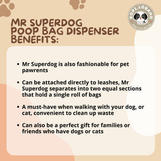 ✅[SG] MR SUPERDOG POOP BAG DISPENSER FOR DOG AND CAT★ Fashionable & Must Have ★ FREE Indoor & Outdoor Training e-Guide Worth $7★