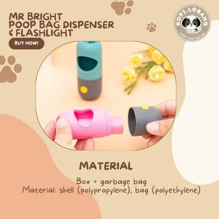 ✅[SG] MR BRIGHT POOP BAG DISPENSER & FLASHLIGHT ★ GREAT FOR NIGHT WALK ★ FREE Indoor & Outdoor Training e-Guide Worth $7★