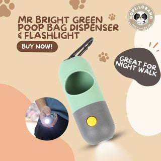 ✅[SG] MR BRIGHT POOP BAG DISPENSER & FLASHLIGHT ★ GREAT FOR NIGHT WALK ★ FREE Indoor & Outdoor Training e-Guide Worth $7★