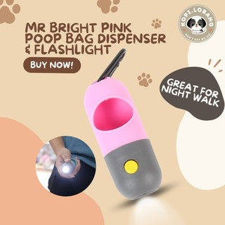 ✅[SG] MR BRIGHT POOP BAG DISPENSER & FLASHLIGHT ★ GREAT FOR NIGHT WALK ★ FREE Indoor & Outdoor Training e-Guide Worth $7★