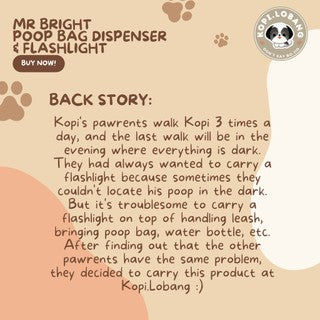 ✅[SG] MR BRIGHT POOP BAG DISPENSER & FLASHLIGHT ★ GREAT FOR NIGHT WALK ★ FREE Indoor & Outdoor Training e-Guide Worth $7★