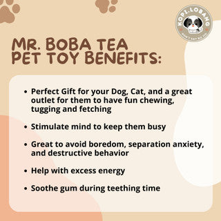 ✅[SG] MR. BOBA TEA SQUEAKY ★ FREE Enrichment Tips & Ideas e-Guide Worth $7 ★ Pet Toy Enrichment ★ SG Stock ★ Kopi Lobang ★