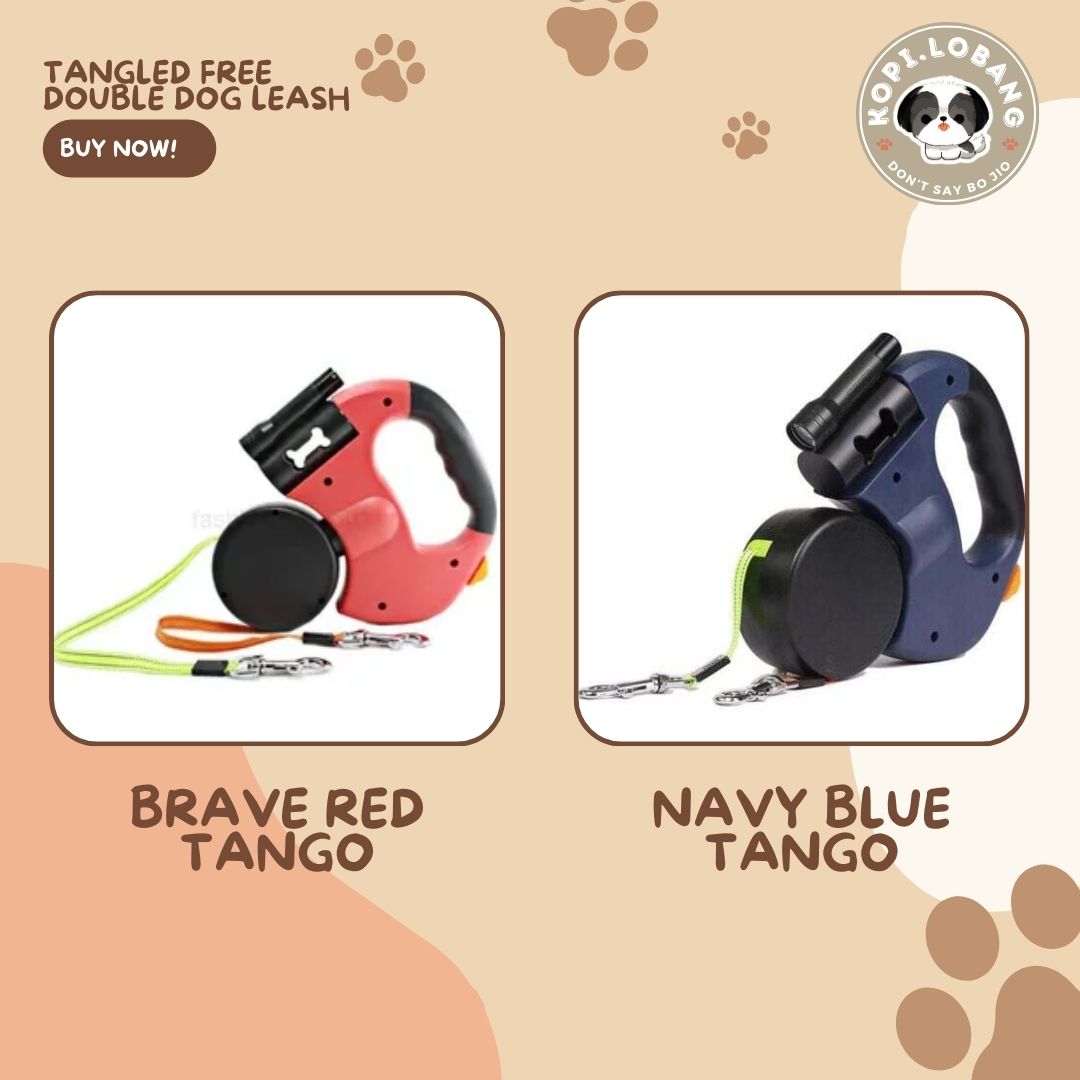 ✅[SG] Double Retractable Dog Leash – Tangle-Free for 2 Dogs with LED Light & Waste Bag Holder