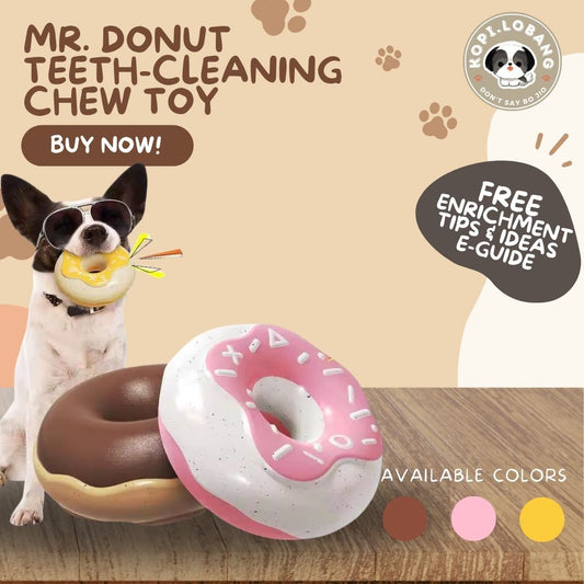 ✅[SG] MR. DONUT TEETH-CLEANING CHEW TOY ★ FREE Enrichment Tips & Ideas e-Guide Worth $7 ★ Pet Enrichment ★ SG Stock ★ Kopi Lobang