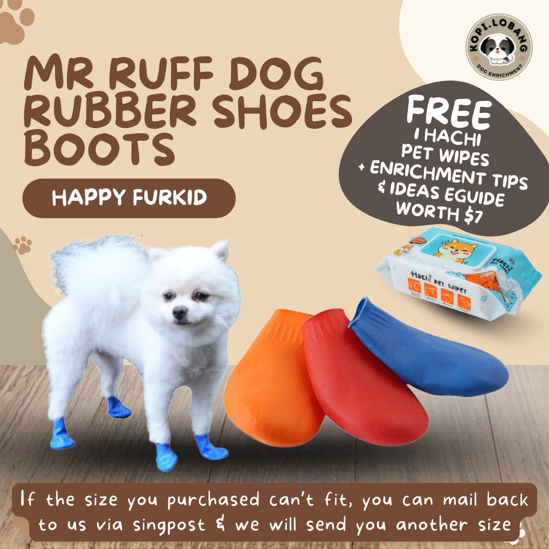 ✅[SG] MR RUFF DOG RUBBER SHOES BOOTS FOR DOGS AND CATS★ FREE Loose Leash Walking e-Guide Worth $7 ★ SG Stock ★ Kopi Lobang ★