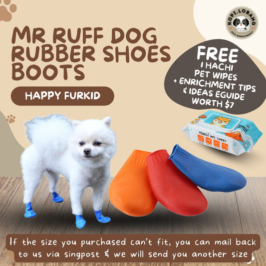 ✅[SG] MR RUFF DOG RUBBER SHOES BOOTS FOR DOGS AND CATS★ FREE Loose Leash Walking e-Guide Worth $7 ★ SG Stock ★ Kopi Lobang ★