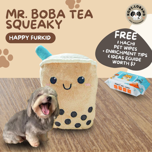 ✅[SG] MR. BOBA TEA SQUEAKY ★ FREE Enrichment Tips & Ideas e-Guide Worth $7 ★ Pet Toy Enrichment ★ SG Stock ★ Kopi Lobang ★
