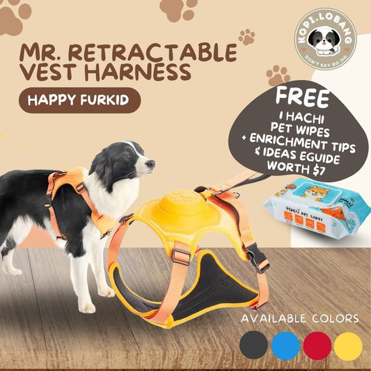 ✅[SG] MR. RETRACTABLE VEST HARNESS ★ FREE Enrichment Tips & Ideas e-Guide Worth $7 ★ Pet Enrichment ★ SG Stock ★ Kopi Lobang